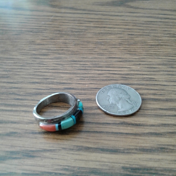 Vintage Navajo Native American Begay Multistone Ring Size 8 - Picture 8 of 12